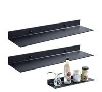 Genérico Floating Shelves For Wall, 2-Piece Aluminum Alloy Display Shelf, Modern Storage Racks, Space-Saving Wall Mount Shelves For Home Office, Kitchen, and Bathroom Organization