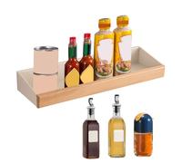 Genérico Floating Shelves Wall, Hangable Wall Mount Shelf, 15.55x5.12x2.17 Inches, Wine Bottle Holder Seasoning Rack, Rustic Kitchen Storage Shelving for Kitchen and Witchy Room, Multicolor