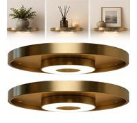 Genérico Floating Wall Shelf with Built-In Ambient LED Light, Lighted Floating Shelves, RGB Glow, for Bedroom, Living Room, Elevate Space with Elegance, Space-Saving (2pcs)