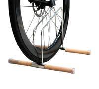 Genérico Floor Bike Rack - Stainless Steel Wood, Bicycle Parking Stand