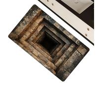 Genérico Floor Crack Design Carpet - Black White Checkered Area Pad, Soft Polyester, Anti-Skid Rubber Backing, Geometric Art Decor, Washable Runner Hallway Kitchen | for Apartment Office