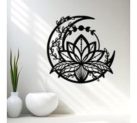 Genérico Flor de Loto Decoracion Pared Metal, Fase Lunar Decoracion Pared Metal, Fase Lunar Decoracion Hogar, Molduras Decorativas para Pared para El Dormitorio De La Sala De Estar