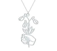 Genérico Flor del mes de nacimiento con colgante de mano para mujer, joyería bohemia, collar bohemio