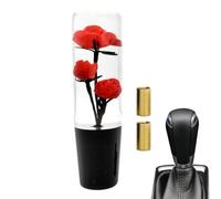 Genérico Floral Gear Shift Knob, Diamond Clear Acrylic Rose Design Stick