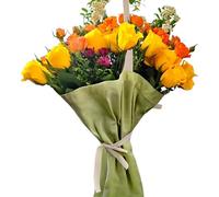 Genérico Floral Gift Bag, Reusable Canvas Bouquet Carrier Kit, Strong Handle Storage with Spacious Interior Design, Flower Packaging Bag, Portable Bouquet Holder, Celebration Accessory for Home