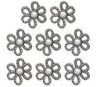 Genérico Floral Jean Cinchers - 8-Piece No-Sew Detachable Buckle Set for Loose Trousers, Zinc Alloy Safety Clip with Secure Locking Back, Decorative Waist Reducer for Skirts Jackets Denim Alterations