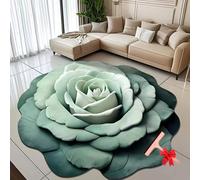Genérico Floral Plush Diatomaceous Earth Floor Mat,3D Visual Flower Shaped Diatom Mud Floor Rugs,3D Flowers Design Flooring Mats Suitable for Bedroom,Kitchen,Bathroom