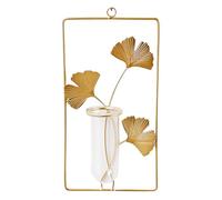 Genérico Florero Decorativo Hidropónico de Pared Maceta Creativa Rectangular Color Dorado Contenedor para Plantas Moderno Decoración para Sala y Comedor Ahorro de Espacio