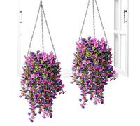 Genérico flores artificiales al aire libre - 2 piezas falsas lianas | Verdor falso para el exterior - para decoración de jardín, patio, balcón interior, hogar, cumpleaños, boda