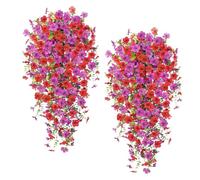 Genérico Flores Artificiales | Centros De Mesa De Seda Artificial - Plantas de Tallos Artificiales de Exterior 2 Piezas,para Interior Jardín Pasillo Pared Cocina Sala De Estar Dormitorio Baño Maceta