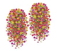 Genérico Flores Artificiales Colgantes para Exteriores - 2 Piezas Realistas Que no se Decoloran | Flores y Follaje Falso para Primavera Verano | para Hogar Jardín Valla Bodas Cumpleaños Porche Patio