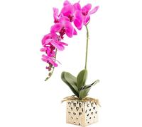 Genérico Flores Artificiales de Orquídeas Bonsái de Phalaenopsis con Maceta Elegante para Decoración Hogar Boda Fiestas, Morado, 10 x 10 x 56 cm