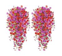 Genérico Flores Artificiales,Decoración Hogar Orquídea Violeta Realista | Planta Falsa 2 Piezas Decoración Primavera - para Jardín Patio Pared Ventana Salón Casa De Campo Oficina
