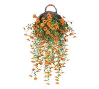 Genérico Flores Artificiales Gloria De La Mañana | Cesta Artificial De Gloria De La Mañana,Plantas Verdes Realistas para Decoración de Patio Porche Balcón Puerta Principal Terraza Pérgola