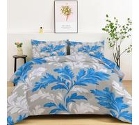 Genérico Flores De William Morris Juego de Funda Nórdica Doble Cara con Impresión 3D, Ropa de Cama, Antialérgica y Resistente, 240 x 260 cm, Azul Grisáceo