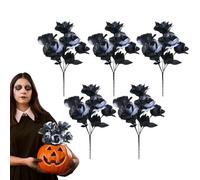 Genérico Flores Negras - 13.39x7.09 Pulgadas 5 Piezas Flores Artificiales, decoración Rosas Artificiales, Tallo único Falso de Silk Flower | para la Boda, la casa, la decoración del jardín de arreglo