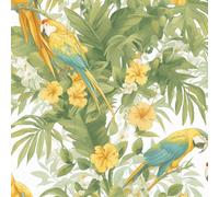 Genérico Flores Papel Pintado Autoadhesivo Loro Animal De Flor Amarilla Vinilo Adhesivo Muebles, PVC Pelar y Pegar Papel de Contacto Removible Pegatina Pared Rollos para Cocina 50cm x 1200cm