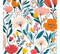 Genérico Flores Papel Pintado Autoadhesivo Plantas, Flores Y Hojas Coloridas. Vinilo Adhesivo Muebles, PVC Pelar y Pegar Papel de Contacto Removible Pegatina para Cocina 40cm x 1200cm