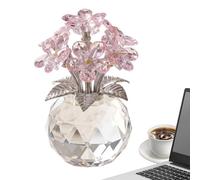Genérico Flower Bouquet Sculpture - Realistic Keepsake Ornament | Desktop Bouquet Statue Decor | White Crystal Home Accent For Bookshelf Nightstand Dining Table Bedside Bedroom Housewarming Gift