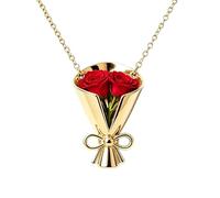 Genérico Flower Holder Necklace - Metal Women Vase Pendant Bouquet Necklace | Vase Pendant Mini Bouquet Necklaces for Daughter Mother Bride Wedding Party Birthday Dating Graduation