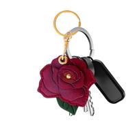 Genérico Flower Keychain, PU Leather Rose Pendant Charm, Floral Backpack Purse Accessory, Elegant Handmade Petal Design, Lightweight Hanging Ornament, 2.56x2.6in, for Cell Phone Wallet