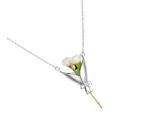Genérico Flower Necklace - Aesthetic Floral Pendant, Copper Jewelry Piece