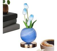 Generico Flower Night Light - 3 Color Dimmable USB Rechargeable Cordless Lamp | Decorative LED Flower Light | Romantic Bedside Night ight For Bedroom Living Room Nightstand Mother's Day