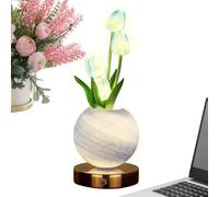 Genérico Flower Night Light, 3 Colors Dimmable USB Rechargeable Cordless Lamp, Decorative Light Up Flower Lamp For Bedroom Living Room Bedside Nightstand Mother's Day Daughter Women Home Lighting Use
