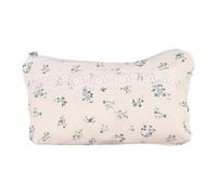 Genérico Flower Pencil Case, Canvas Floral Pencil Pouch, Cute Lightweight Bow Storage Bag with Zipper, Aesthetic Cosmetics Bag School Supplies for Women Girls
