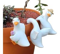 Genérico Flower Pot Decorations - 3 Pieces Resin Cute Funny Figurines Ornaments,Resin Duck Statues, Garden Yard Patio Lawn Balcony Outdoor Indoor Desk