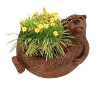 Genérico Flower Pot - Otter Design Resin Decorative Planter | 5.7 X 5.1 X 2.56 Inches Planter Pot Suitable For Home Outdoor Window Corner Patio Balcony Yard Ground