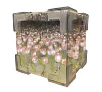 Genérico Flower Table Lamp - Cube Flower Night Light, Mirror Light Bedside Lamp, Flowers Lamps Desk Decor, Ambient Lighting Diy Crafts, Decorative Lights For Home | Decorative Mirror Lights