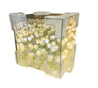 Genérico Flower Table Lamp - Cube Flower Night Light, Mirror Light Bedside Lamp, Flowers Lamps Desk Decor, Ambient Lighting Diy Crafts, Decorative Lights For Home | Decorative Mirror Lights