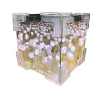 Genérico Flower Table Lamp - Cube Flower Night Light, Mirror Light Bedside Lamp, Flowers Lamps Desk Decor, Ambient Lighting Diy Crafts, Decorative Lights For Home | Decorative Mirror Lights