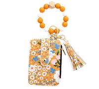 Genérico Flower Wallet Purse, Wristlet Wallet, 3.35x4.72 Inches Heavy Duty Small Silicone Bracelet, Folded Lovely Leather Card Holder for Daily ID Use, Bag and Travel