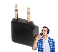 Genérico Flugzeug Kopfhöreradapter | 3,5mm Auf Doppelstecker Airline Adapter | Kompakter Audio Splitter Für Flugzeug Sitzanschluss | Leichtes Reise Zubehör Für Headset, Familie Und Freunde