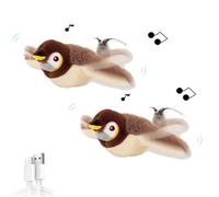 Genérico Flying Bird Cat Toy, 2025 New Interactive Chirping Bird Cat Toy, Bird Cat Toy, Interactive Chirping Bird Cat Toy Flapping Wings, Flying Bird Cat Toys for Indoor (2pcs)