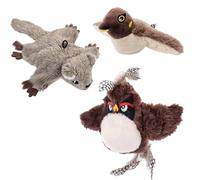 Genérico Flying Bird Cat Toy, Flapping Wings Sparrow Catnip Toys, USB Rechargeable Interactive Simulated Chirping Bird, for Pet Indoor Exercise (3PCSB)