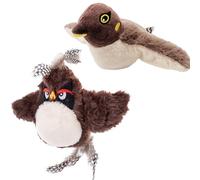 Genérico Flying Bird Cat Toy, Flapping Wings Sparrow Catnip Toys, USB Rechargeable Interactive Simulated Chirping Bird, for Pet Indoor Exercise (2PCSC)