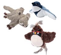 Genérico Flying Bird Cat Toy, Flapping Wings Sparrow Catnip Toys, USB Rechargeable Interactive Simulated Chirping Bird, for Pet Indoor Exercise (3PCSC)