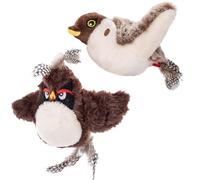 Genérico Flying Bird Cat Toy, Flapping Wings Sparrow Catnip Toys, USB Rechargeable Interactive Simulated Chirping Bird, for Pet Indoor Exercise (2PCSD)