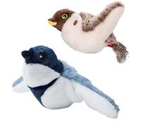 Genérico Flying Bird Cat Toy, Flapping Wings Sparrow Catnip Toys, USB Rechargeable Interactive Simulated Chirping Bird, for Pet Indoor Exercise (2PCSE)