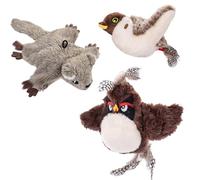 Genérico Flying Bird Cat Toy, Flapping Wings Sparrow Catnip Toys, USB Rechargeable Interactive Simulated Chirping Bird, for Pet Indoor Exercise (3PCSA)