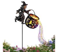 Genérico Flying Witch Stake - LED Cauldron Light,Hollow Glow Decor