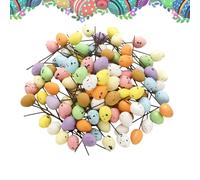 Genérico Foam Craft Easter Eggs - 100 Pack Speckled Stem Picks, Vase with Easy Insert, Wreath with Festive Look, Centerpiece Decor, Long Lasting Construction, Egg Picks for Holiday Display