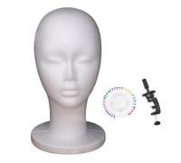 Genérico Foam Mannequin Head For Wigs - Professional Beauty Practice Head With Stand For Styling, Makeup & Hair Accessories | Essential Tool For Students, Stylists & Makeup Artists At Home & Salon