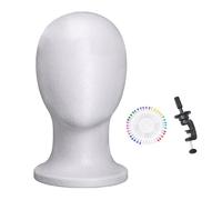 Genérico Foam Mannequin Head For Wigs - Professional Beauty Practice Head With Stand For Styling, Makeup & Hair Accessories | Essential Tool For Students, Stylists & Makeup Artists At Home & Salon