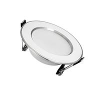 Genérico Foco empotrable LED ultrafino seleccionable de 3 colores, luz de techo con orificio pequeño y borde plateado for uso comercial en el hogar(Tricolor Light,9W)