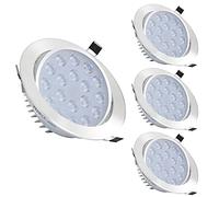 Genérico Focos empotrables cromados de 1, 4 y 8 piezas, con cardán, luces LED empotrables de pared de 3 a 18 W, luz empotrada de techo con forma de globo ocular de 2 a 5 pulgadas (18 W)