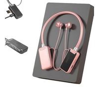 Genérico Foihletpath Sports Karaoke Bluetooth Earphones, Bluetooth Neck-Hanging Earbud Headset, Live Broadcasting Audio Editing, Wireless Sound Card Live Broadcasting, for Media, Vlog (1PC,Pink)